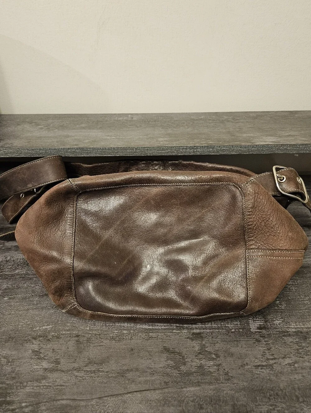 Early Y2K Vintage Coach Brown Leather Slouchy Hobo Shoulder Bag